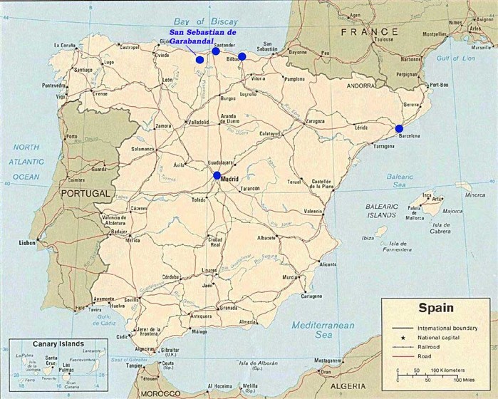 mapa Španělska